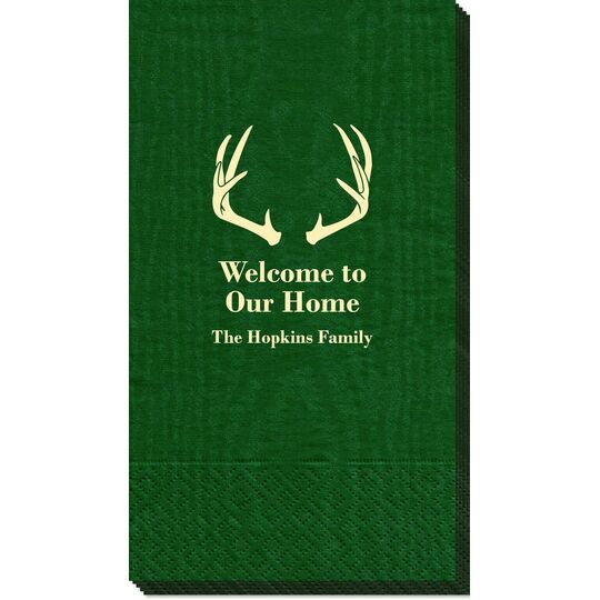 Antlers Moire Guest Towels